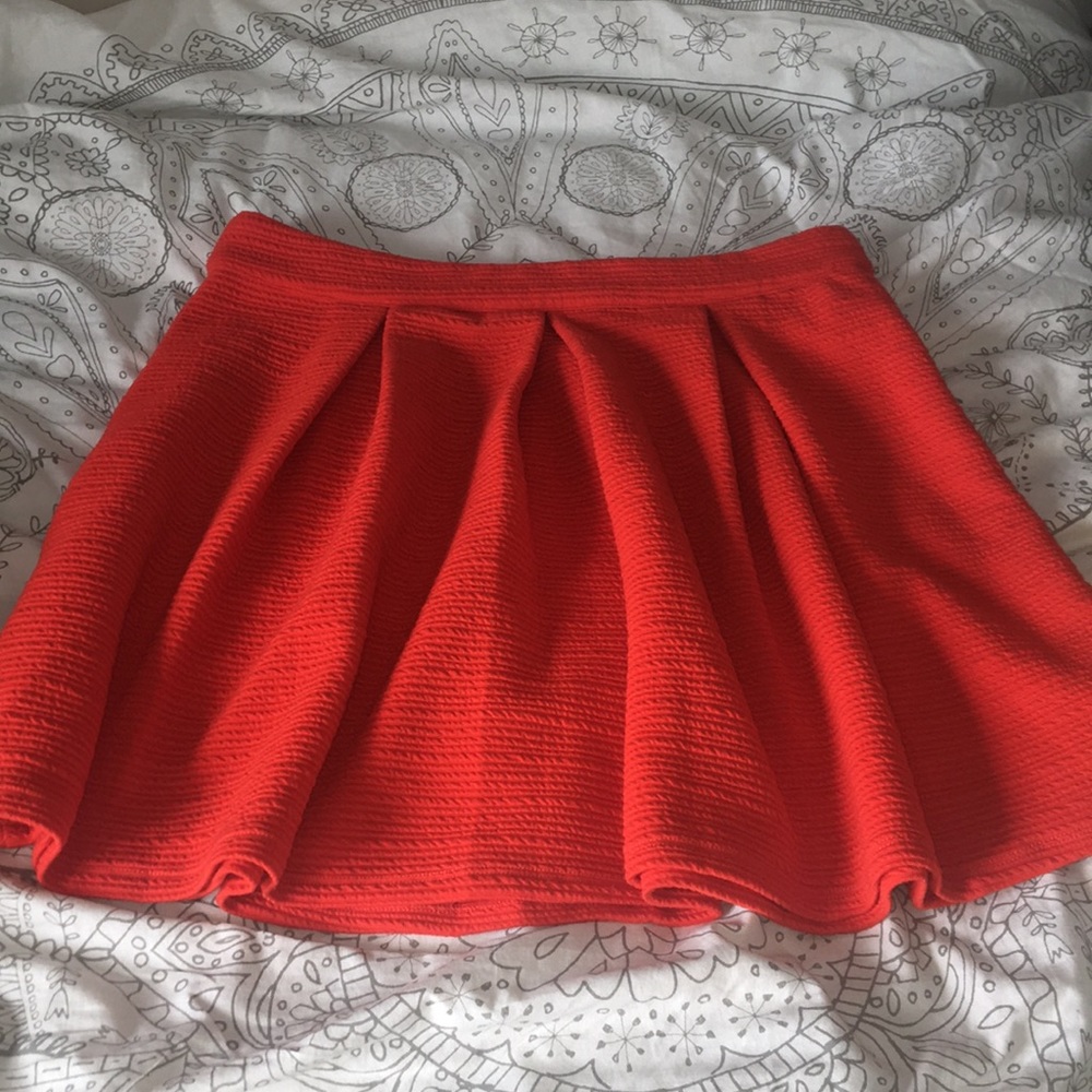 Short Red Flowy Skirt